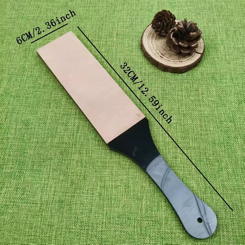 315mm New Knife Sharpening Stone Polishing Leather Double-Sided Sharpening Belt Composite Wooden Handle