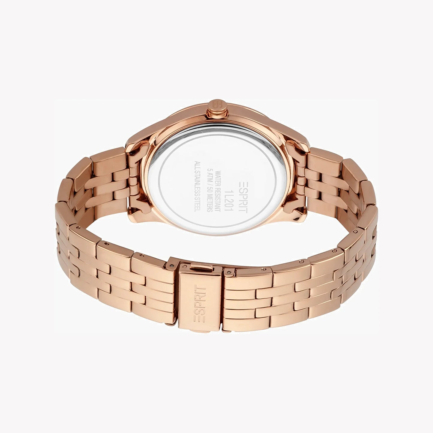 Esprit Women's Rose Gold Stainless Steel Watch, Silver Dial | Es1l162m0045