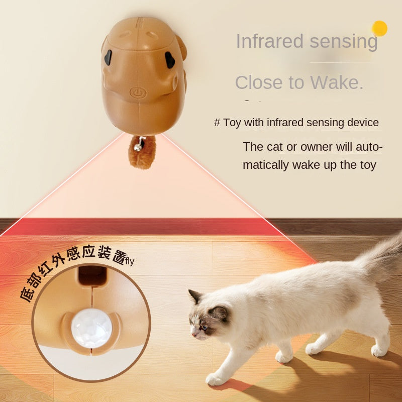 Pet Smart Toy Capybara Elevating Cat Ball, Automatic Sensing Interactive Cat Toy for Self-Entertainment and Mental Stimulation