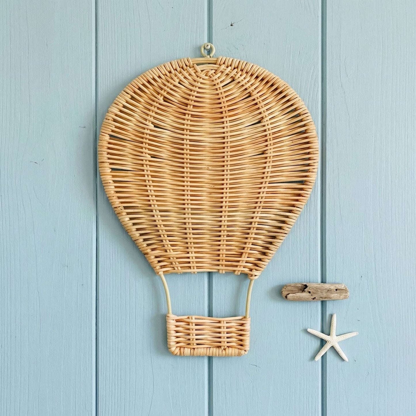 Handmade Rattan Hot Air Balloon Wall Hanging Decoration for Kids' Room, Home Decor, Baby Photo Prop