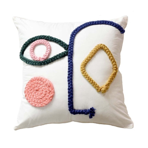 Hand Woven Pure Cotton Throw Pillow Cover 45x45cm For Home Decor