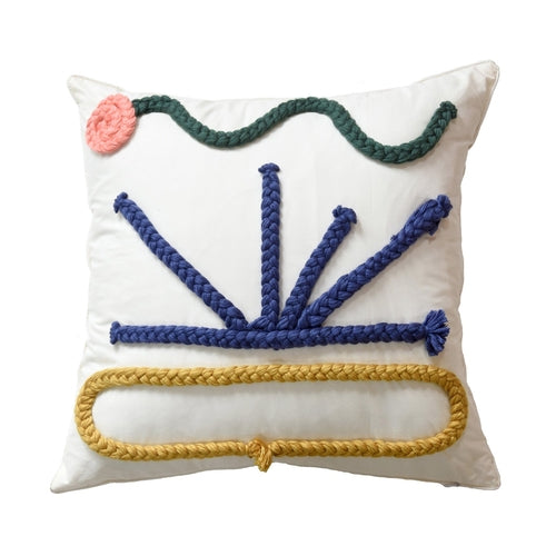Hand Woven Pure Cotton Throw Pillow Cover 45x45cm For Home Decor