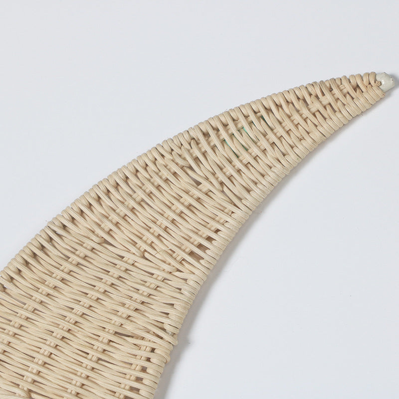 Nordic Style Woven Moon Shape Wall Hanging Decor Handmade Weaving Art Decoration for Wall Photography Props