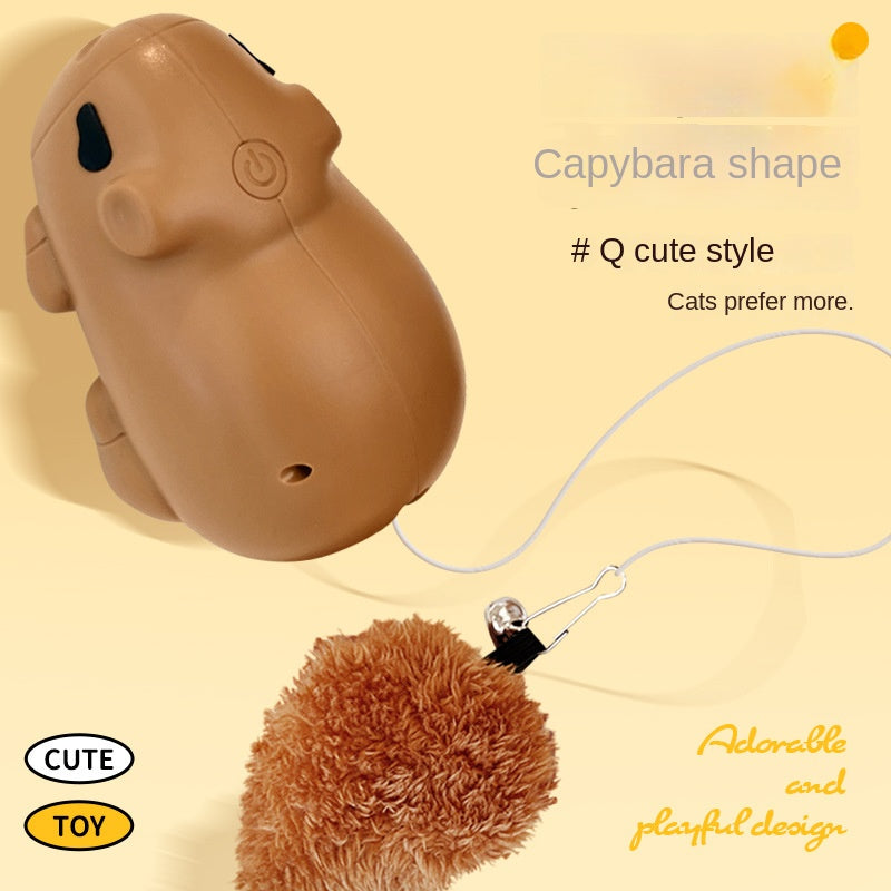 Pet Smart Toy Capybara Elevating Cat Ball, Automatic Sensing Interactive Cat Toy for Self-Entertainment and Mental Stimulation