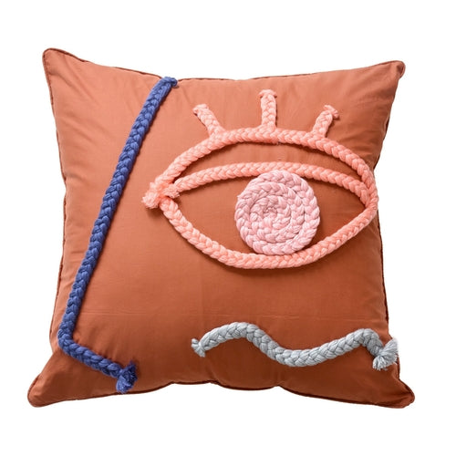 Hand Woven Pure Cotton Throw Pillow Cover 45x45cm For Home Decor