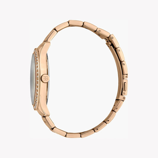 Esprit Women's Rose Gold Stainless Steel Watch, Silver Dial | Es1l162m0045
