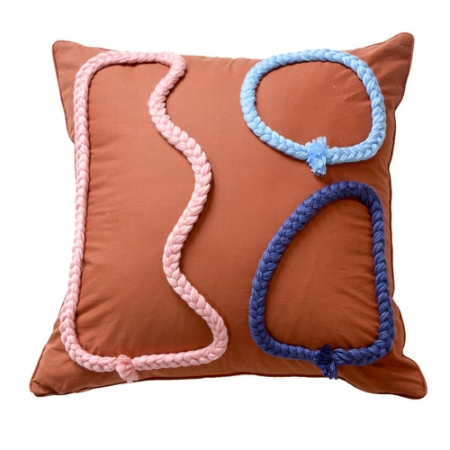 Hand Woven Pure Cotton Throw Pillow Cover 45x45cm For Home Decor