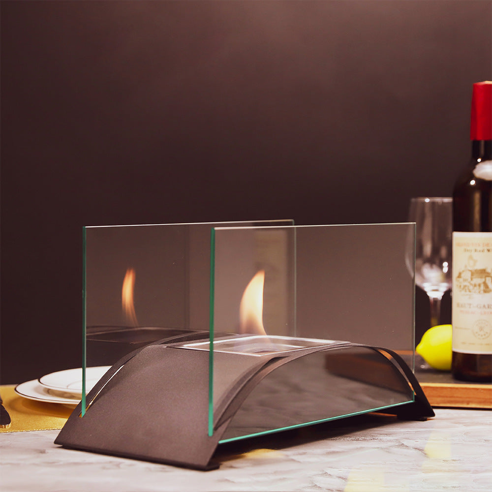 Alcohol Fireplace for Living Room and Dining Table, Luxury Decorative Item with Real Flame