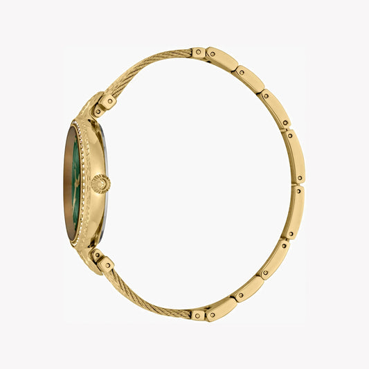 Just Cavalli Women's Gold Watch, Green Mother Of Pearls Dial | Jc1l169m0035