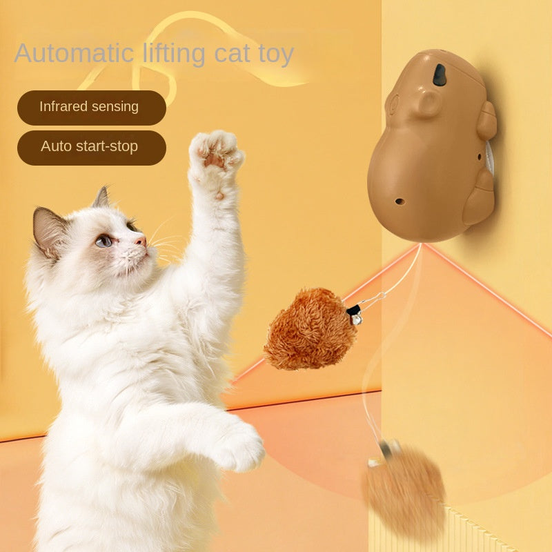 Pet Smart Toy Capybara Elevating Cat Ball, Automatic Sensing Interactive Cat Toy for Self-Entertainment and Mental Stimulation