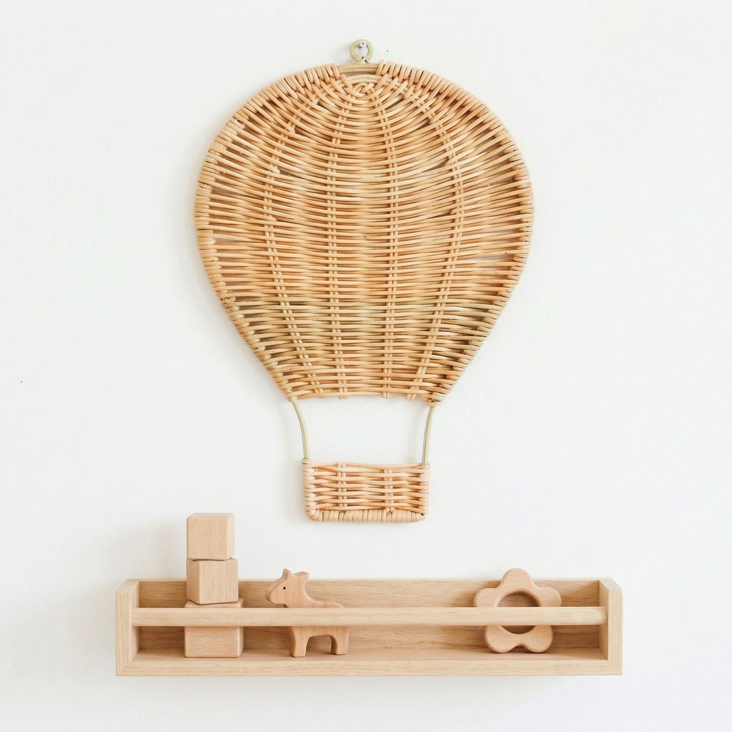 Handmade Rattan Hot Air Balloon Wall Hanging Decoration for Kids' Room, Home Decor, Baby Photo Prop