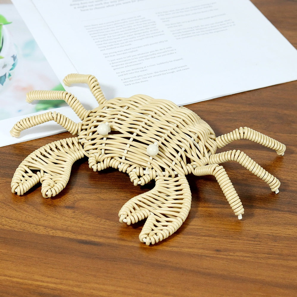 Ocean Series Handmade Rattan Wall Hanging Decor - Seahorse, Crab, Tropical Fish, Handwoven Rattan Wall Art