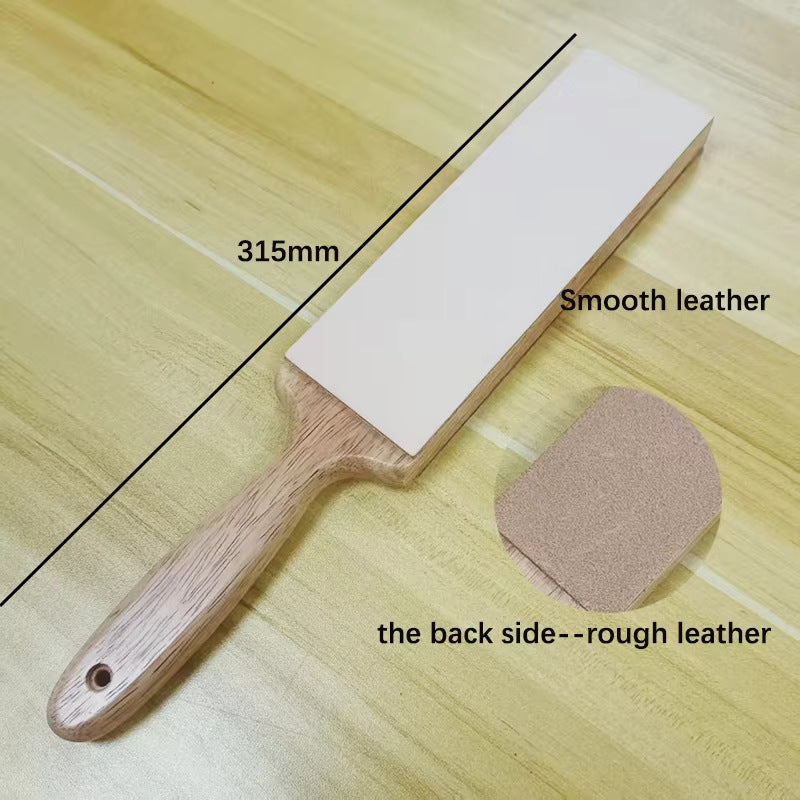 315mm New Knife Sharpening Stone Polishing Leather Double-Sided Sharpening Belt Composite Wooden Handle