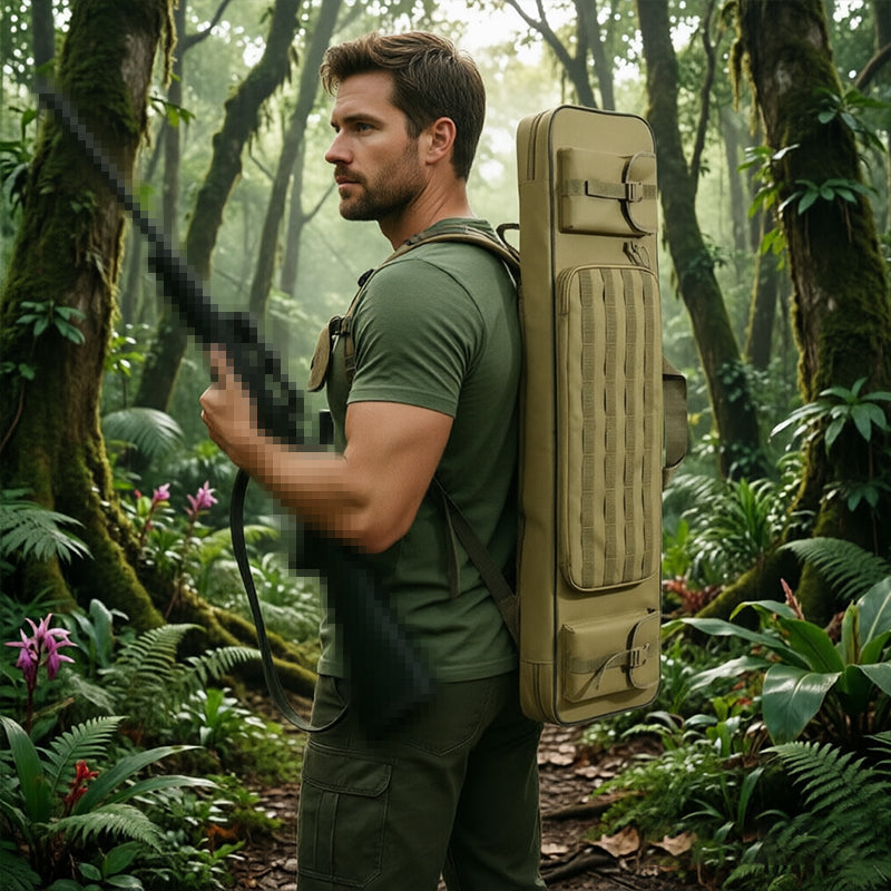 120cm & 90cm Tactical Rifle Bag, Durable Gun Case for Hunting & Shooting – Rifle/Shotgun Backpack with Pistol Holster