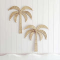 Nordic Style Rattan Coconut Tree Wall Hanging Decoration Hand-Woven Storage Decorative Wall Art for Background Wall Decoration