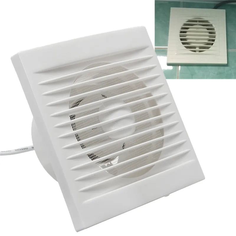 220V White Wall Mounted Exhaust Fan 4 6 8 Inch Toilet Bathroom Kitchen