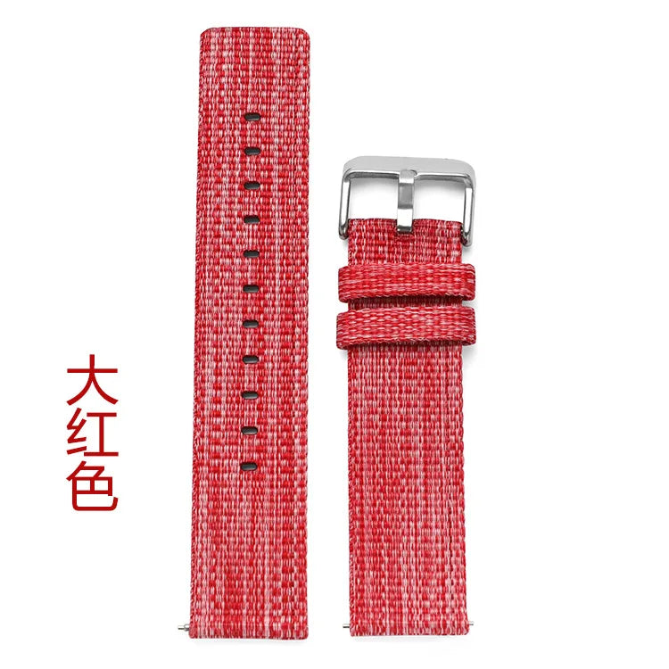 18mm 20mm 22mm Universal Bracelet Sports Nylon Watch Band Canvas Smart Watch Strap Soft Fabric Wristbelt w Quick Release Pins