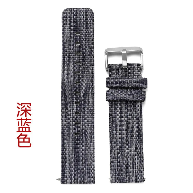 18mm 20mm 22mm Universal Bracelet Sports Nylon Watch Band Canvas Smart Watch Strap Soft Fabric Wristbelt w Quick Release Pins