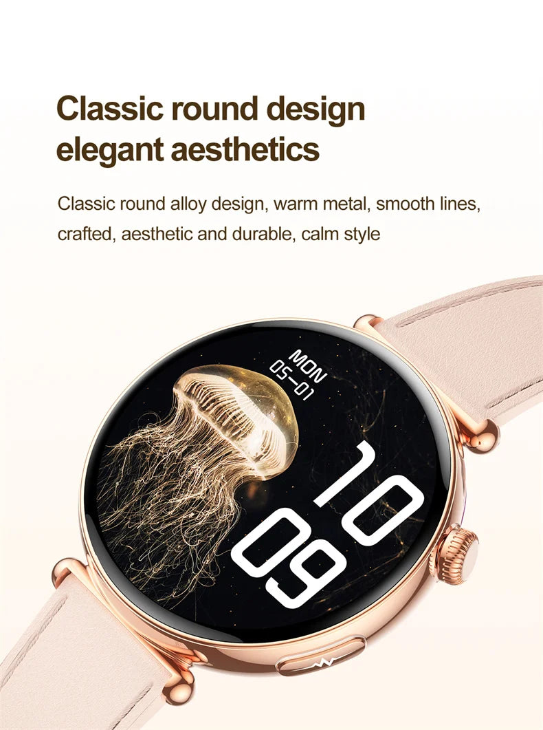 ECG Smart Watch Women 1.32inch AMOLED Screen Sport Watch Blood Pressure Micro physical examination AI dial SmartWatch For Women