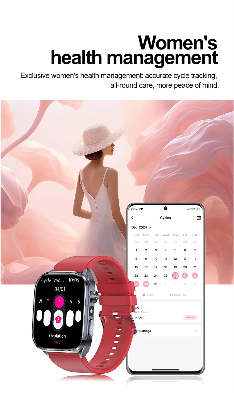 2026 New AI-GPT Health Diagosis Smart Watch Men ECG Blood Pressure Blood Oxygen Lipid Uric Acid Health Analysis Smart Bracelet