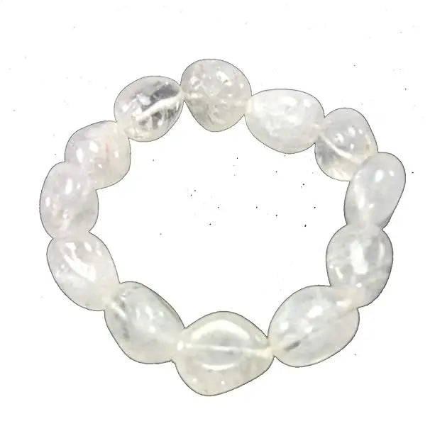 Crystal bracelet Clear Crystal quartz Tumbled Bracelet Beads 8mm Stone Crystal Gemstone Fashion Jewelry Men and