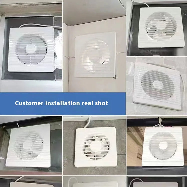 220V White Wall Mounted Exhaust Fan 4 6 8 Inch Toilet Bathroom Kitchen