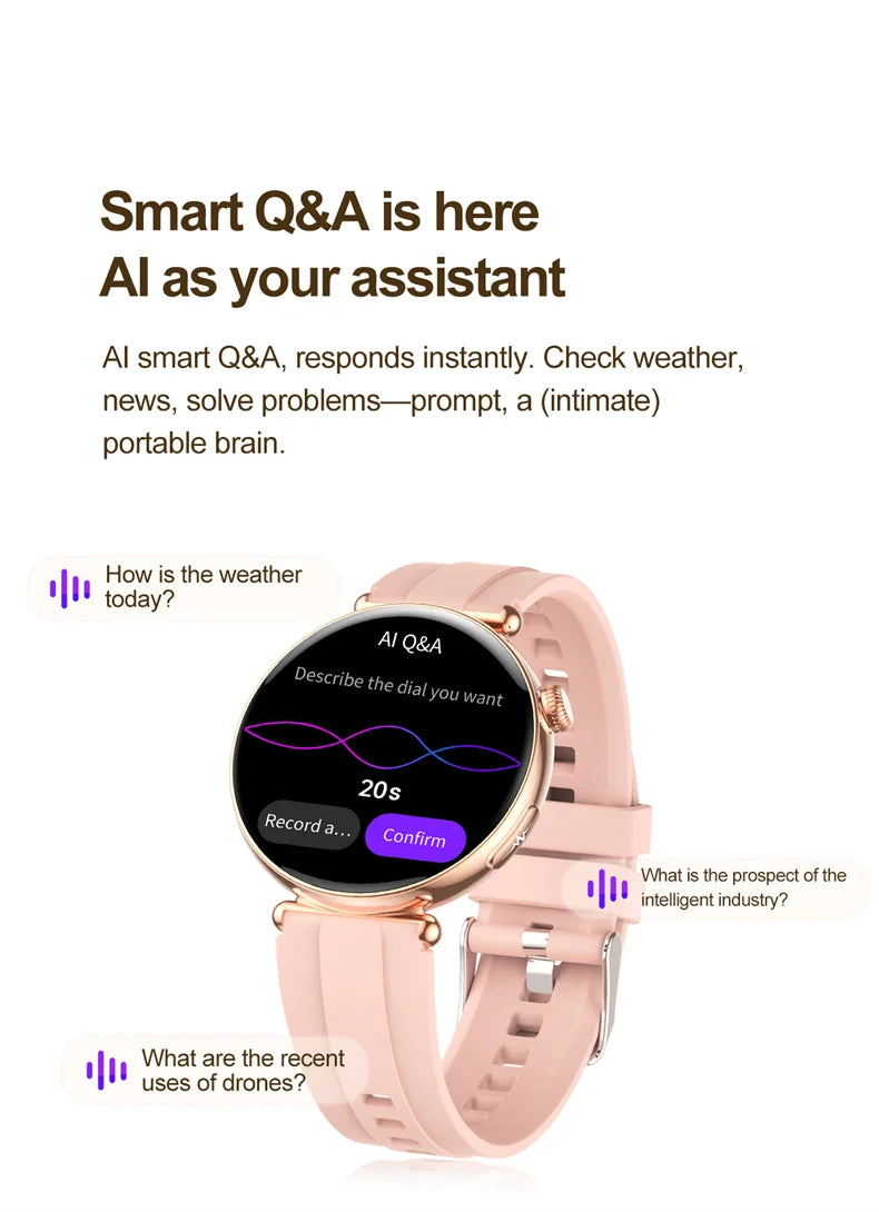 ECG Smart Watch Women 1.32inch AMOLED Screen Sport Watch Blood Pressure Micro physical examination AI dial SmartWatch For Women