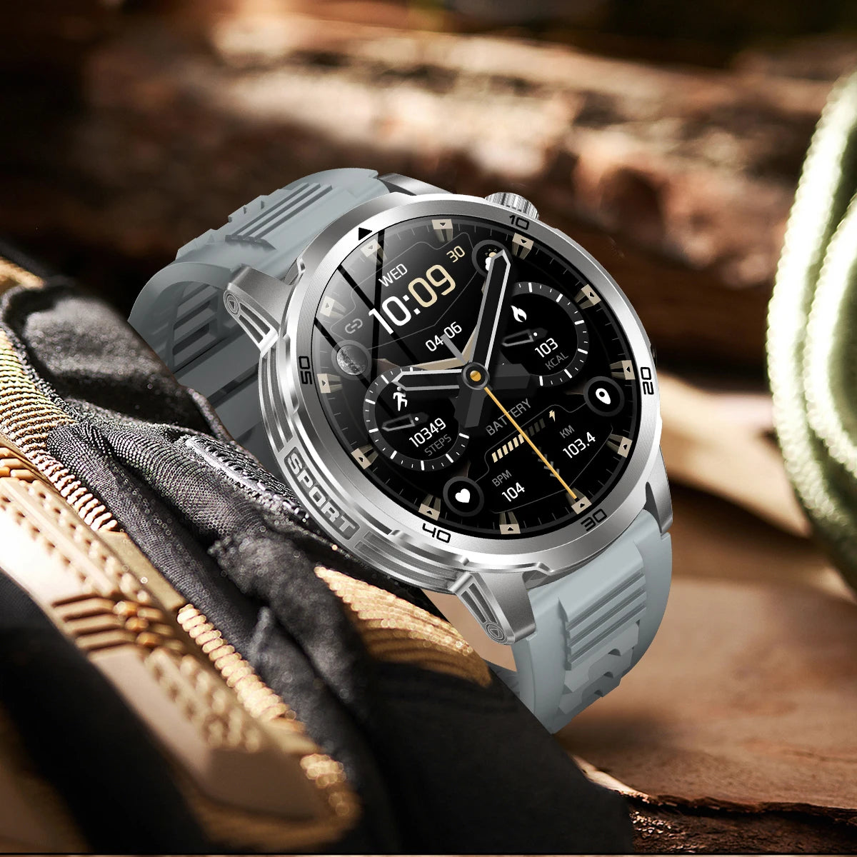 2026 New Outdoor Military Smart Watch For Men 1.85" AMOLED 1000mAh Battery IP69K Swim Flashlight Heart Rate Wireless Call Watchs
