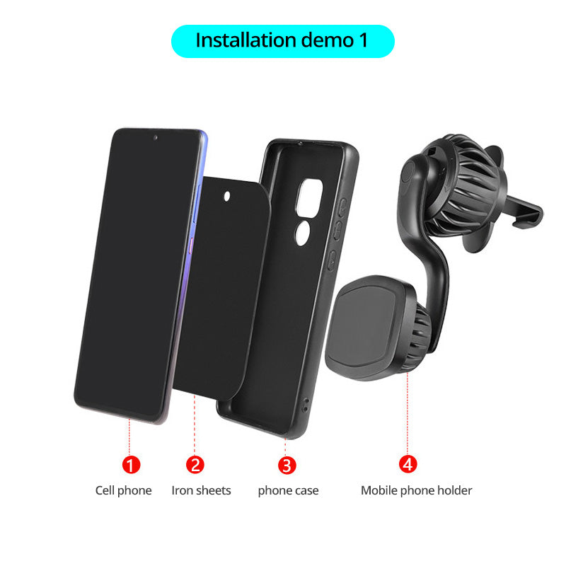 Car Bracket Car Phone Holder With Multifunctional 360 Degree Rotating Air Outlet Magnetic Buckle Type Car Phone Holders Stands