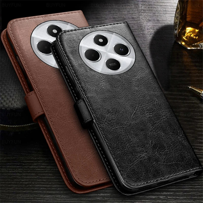 Flip Cover Leather Phone Case For Xiaomi Redmi 14C Shell Book Stand Protection Shell Fundas Redmy 14C 14 C C14 Redmi14C 4G 2024