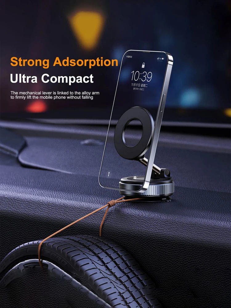 Magnetic Car Phone Holder 360degree Rotation Vacuum AdsorptionStrong Suction Holder for Mobile PhoneCar Bracket