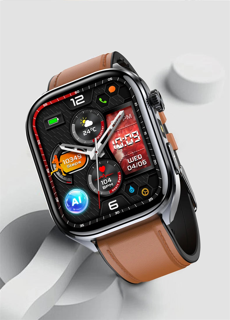 2026 New AI-GPT Health Diagosis Smart Watch Men ECG Blood Pressure Blood Oxygen Lipid Uric Acid Health Analysis Smart Bracelet