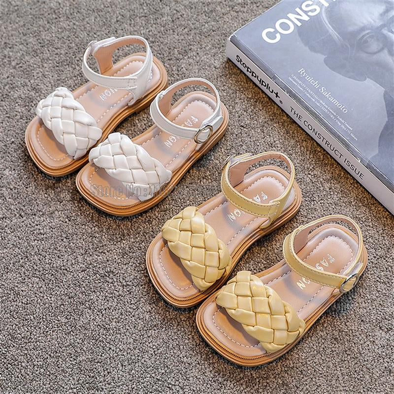 Girls Summer Flat Sandals — Breathable, Soft Sole, Beach & Party Shoes