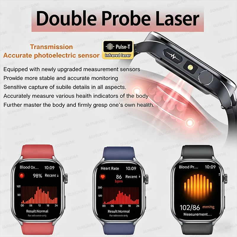 2026 New AI-GPT Health Diagosis Smart Watch Men ECG Blood Pressure Blood Oxygen Lipid Uric Acid Health Analysis Smart Bracelet