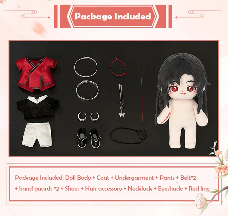 TGCF Plush Xie Lian And Hua Cheng 20cm Dress Up Toy Plush Doll