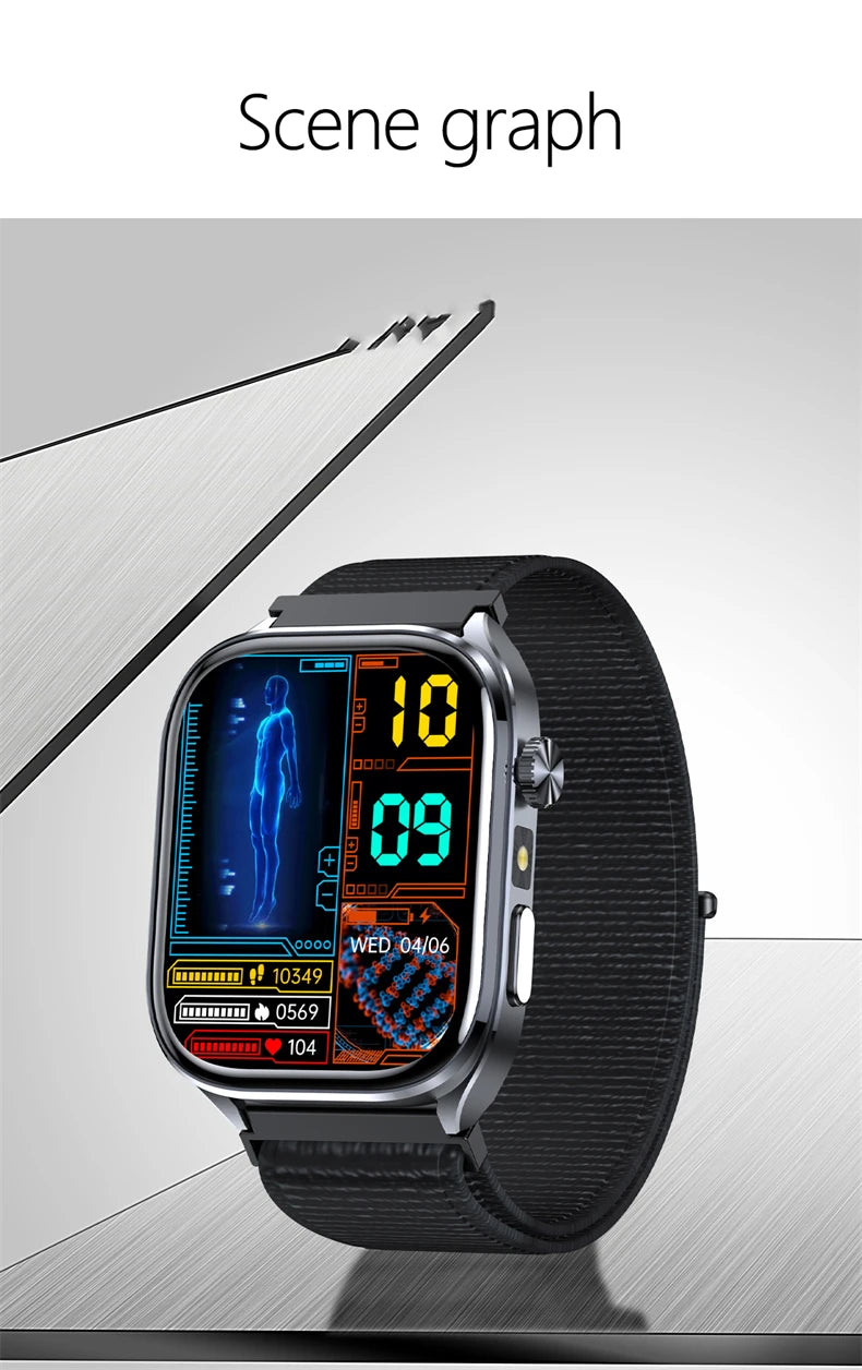 2026 New AI-GPT Health Diagosis Smart Watch Men ECG Blood Pressure Blood Oxygen Lipid Uric Acid Health Analysis Smart Bracelet