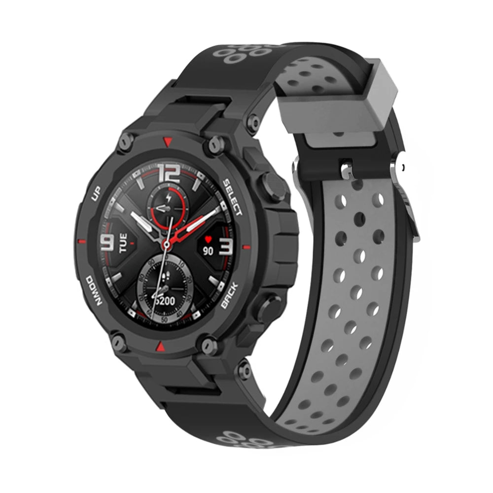Silicone Strap for Huami Amazfit T-Rex Replacement Two Tone Breathable Bracelet for Amazfit T-Rex Pro Smart Watch Watchbands