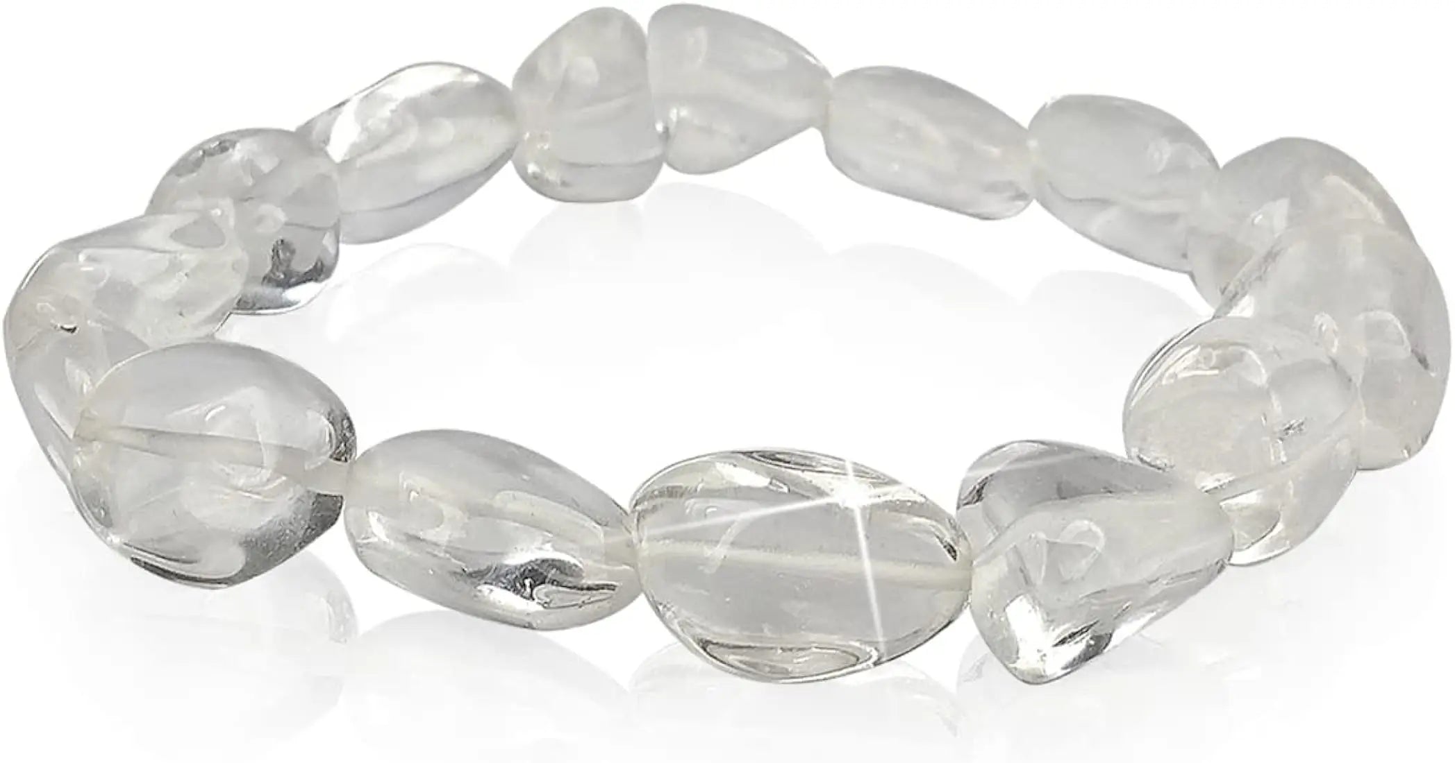 Crystal bracelet Clear Crystal quartz Tumbled Bracelet Beads 8mm Stone Crystal Gemstone Fashion Jewelry Men and