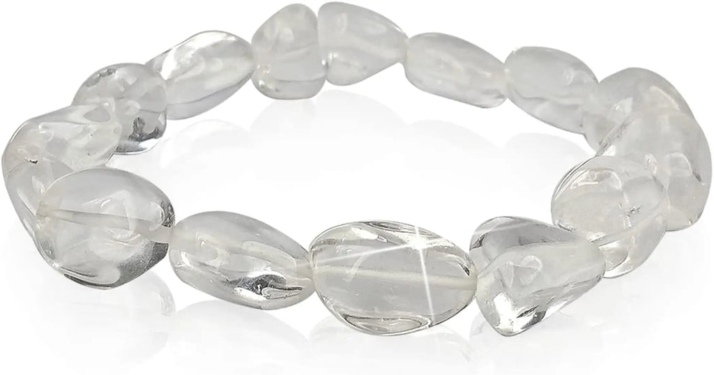 Crystal bracelet Clear Crystal quartz Tumbled Bracelet Beads 8mm Stone Crystal Gemstone Fashion Jewelry Men and