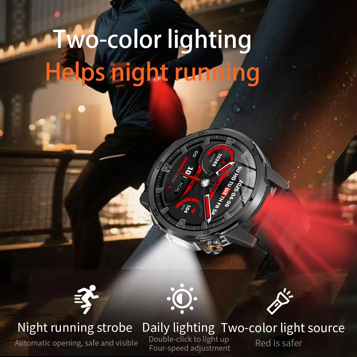 2026 New Outdoor Military Smart Watch For Men 1.85" AMOLED 1000mAh Battery IP69K Swim Flashlight Heart Rate Wireless Call Watchs