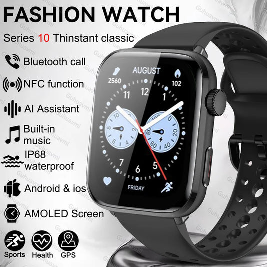 2026 Series 10 Thinstant classic Smart Watch Men Bluetooth Call AMOLED Screen NFC IP68 GPS Sport Health Tracker Smartwatch Women