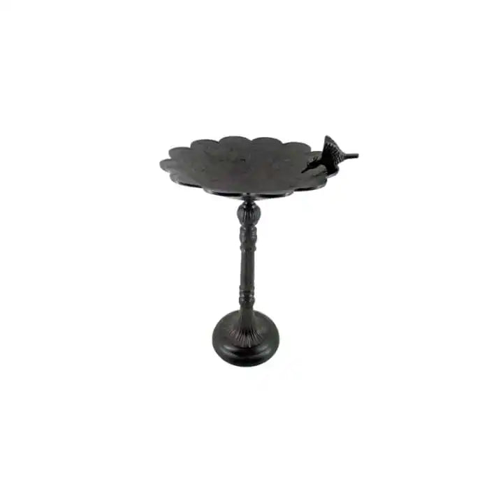 Solar Glass Peacock Bird Bath Stake Colorful Feather Design Lighted Outdoor Garden Birdbath Wild Bird Feeder Landscape Yard Art