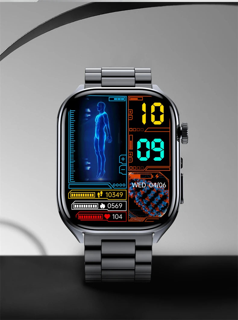 2026 New AI-GPT Health Diagosis Smart Watch Men ECG Blood Pressure Blood Oxygen Lipid Uric Acid Health Analysis Smart Bracelet