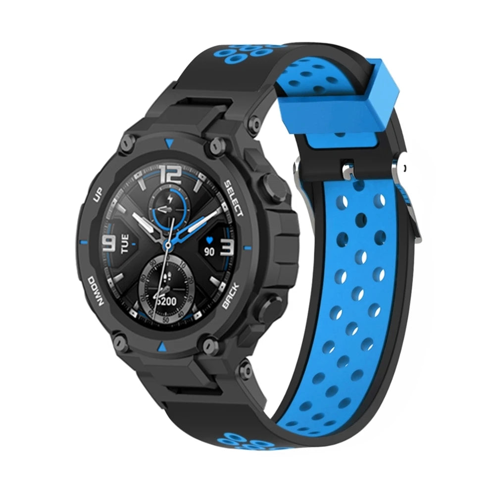 Silicone Strap for Huami Amazfit T-Rex Replacement Two Tone Breathable Bracelet for Amazfit T-Rex Pro Smart Watch Watchbands