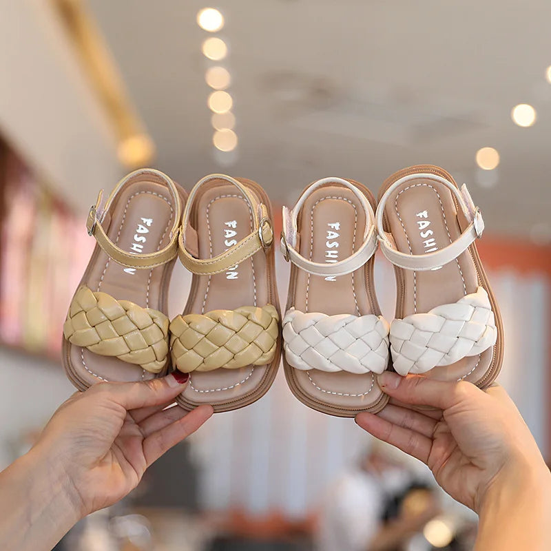 Girls Summer Flat Sandals — Breathable, Soft Sole, Beach & Party Shoes