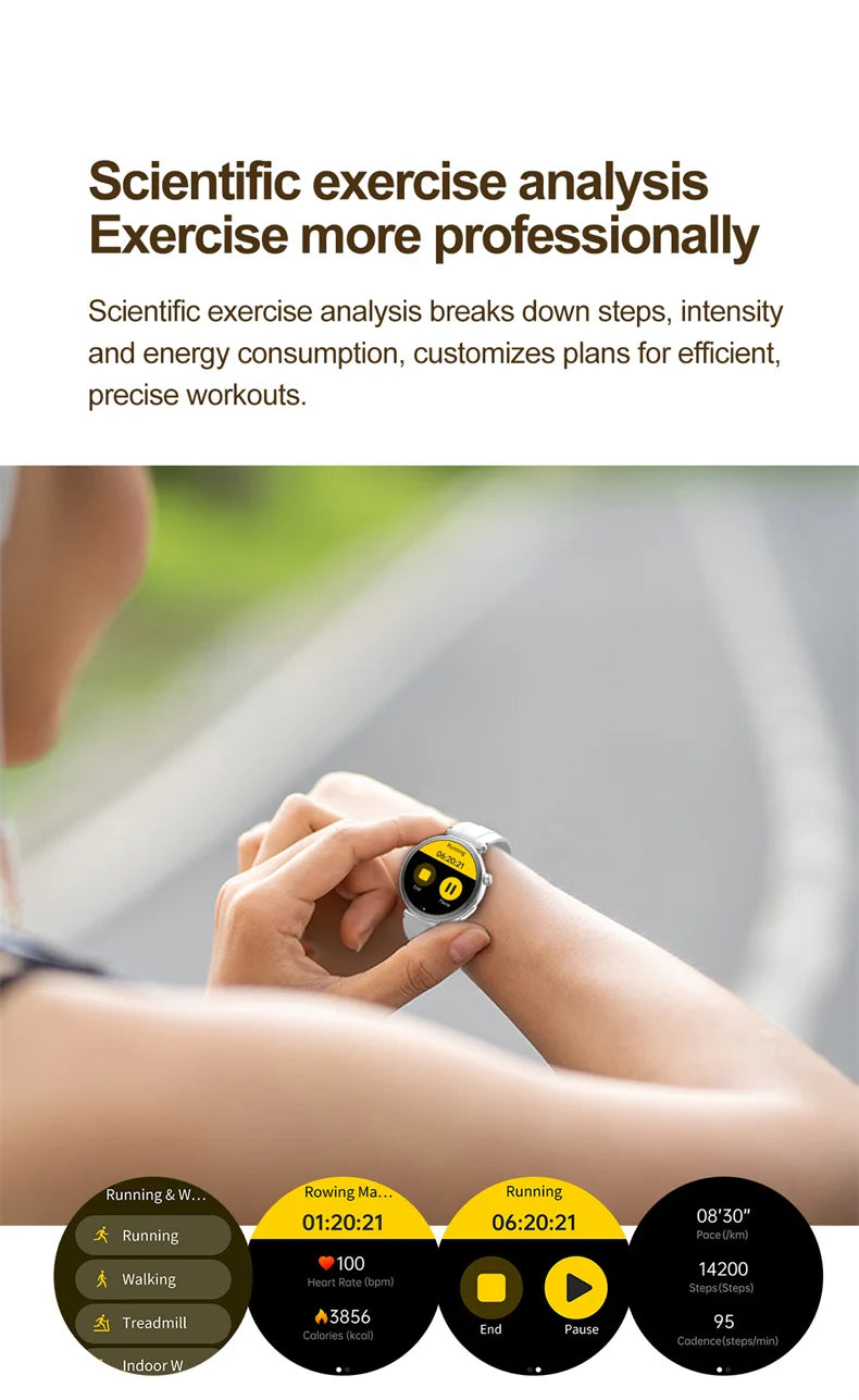 ECG Smart Watch Women 1.32inch AMOLED Screen Sport Watch Blood Pressure Micro physical examination AI dial SmartWatch For Women