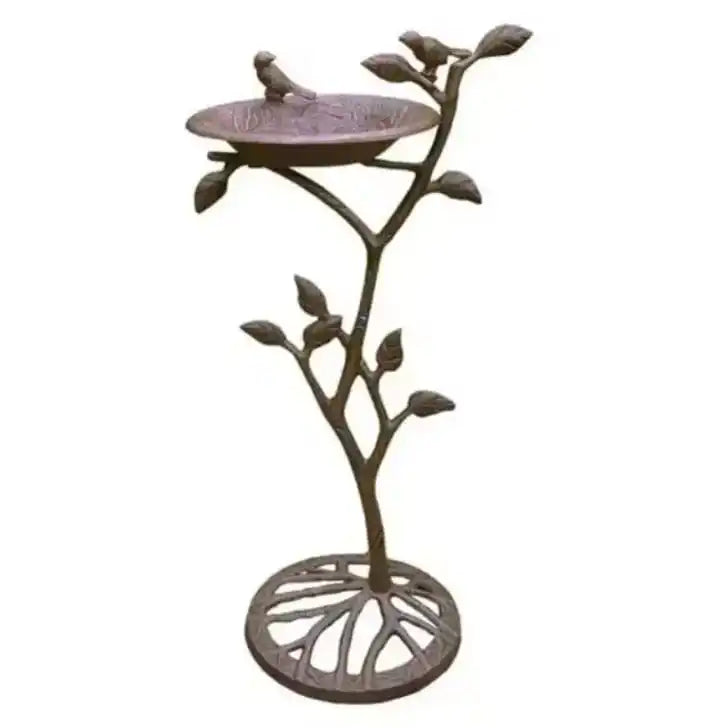 Vintage Wrought Iron Metal Pedestal Bird Bath With Mosaic Glass Bowl Outdoor Garden Weatherproof Birdbath Water Basin Stand