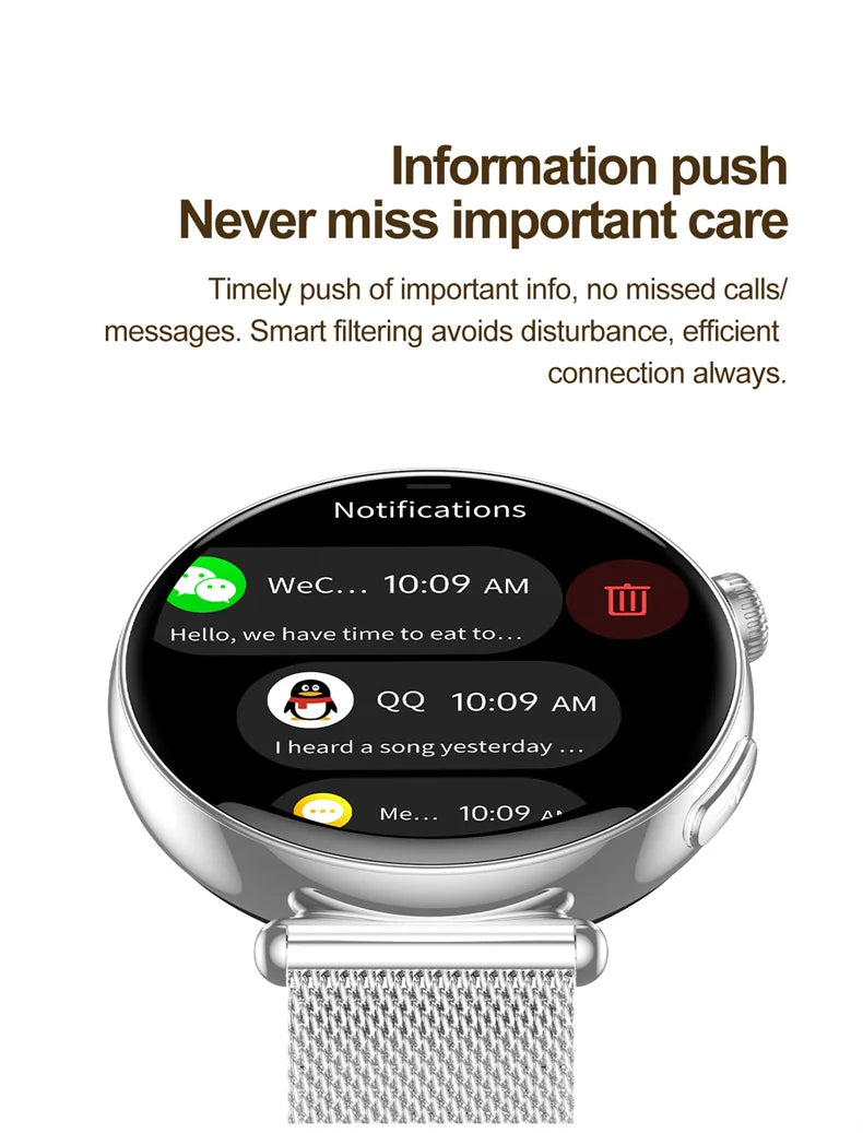 ECG Smart Watch Women 1.32inch AMOLED Screen Sport Watch Blood Pressure Micro physical examination AI dial SmartWatch For Women
