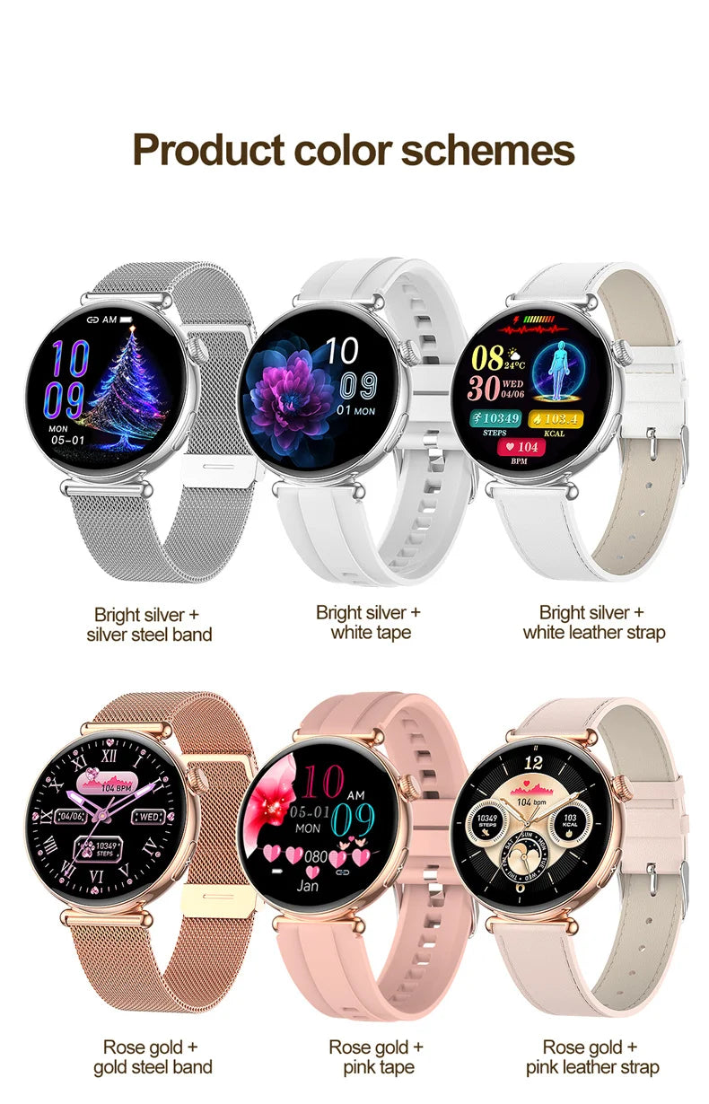 ECG Smart Watch Women 1.32inch AMOLED Screen Sport Watch Blood Pressure Micro physical examination AI dial SmartWatch For Women