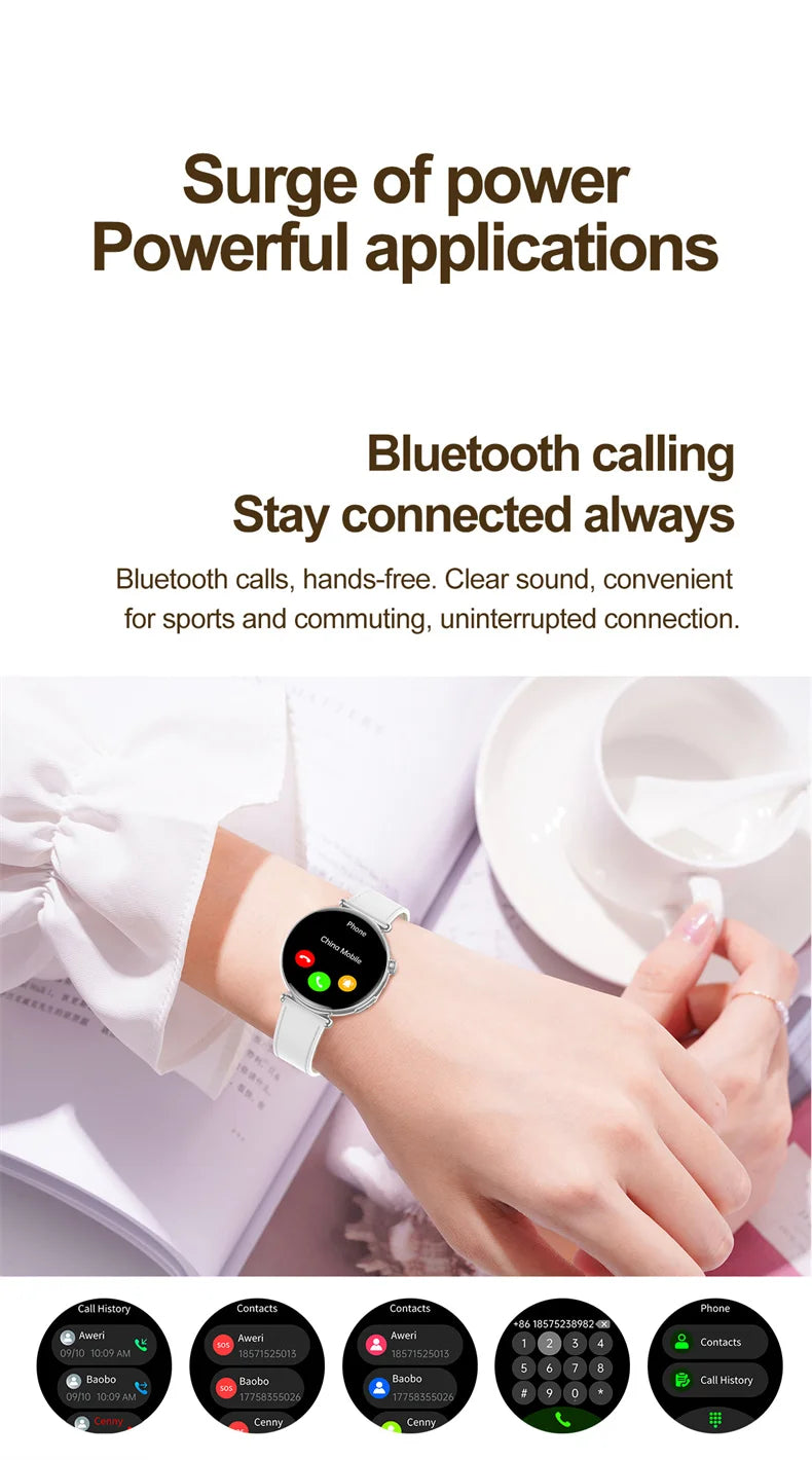 ECG Smart Watch Women 1.32inch AMOLED Screen Sport Watch Blood Pressure Micro physical examination AI dial SmartWatch For Women